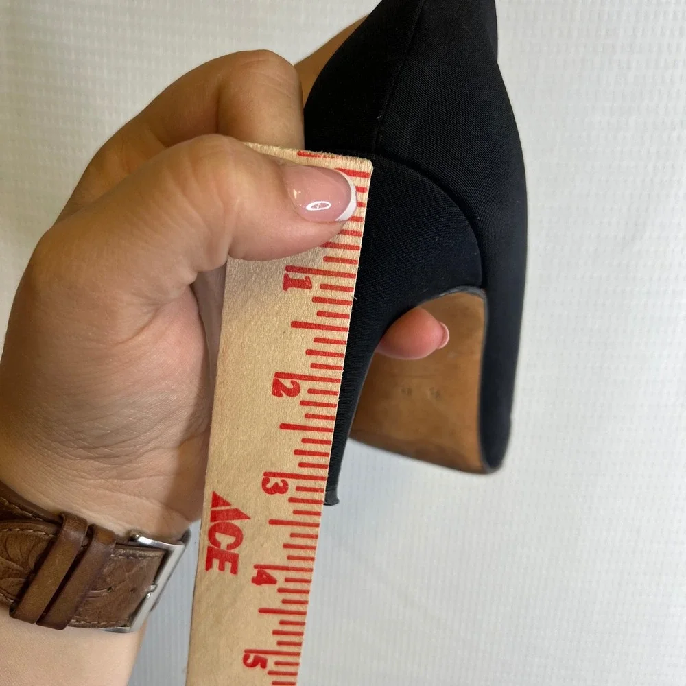 Pancaldi 1888 Women's Black Heels Pointed Toe Classic Pumps Dress‎ Shoes 8B - Picture 9 of 9